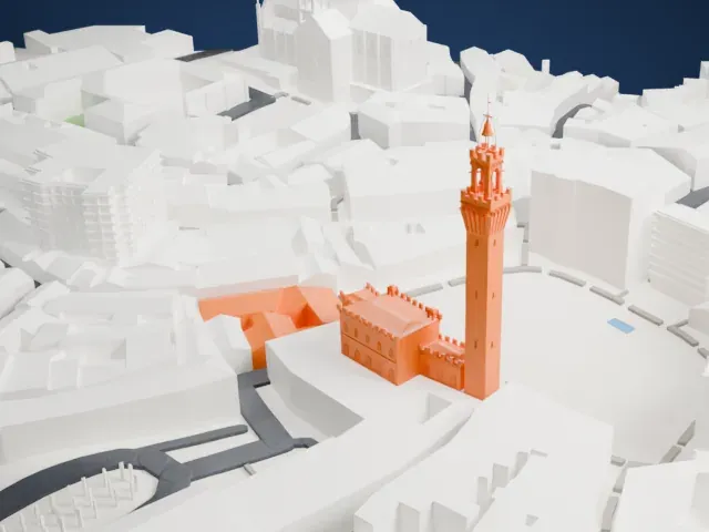 Torre del Mangia model, East view