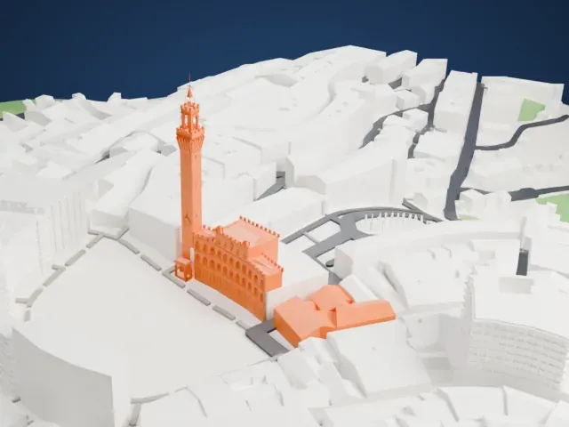 Torre del Mangia model, West view