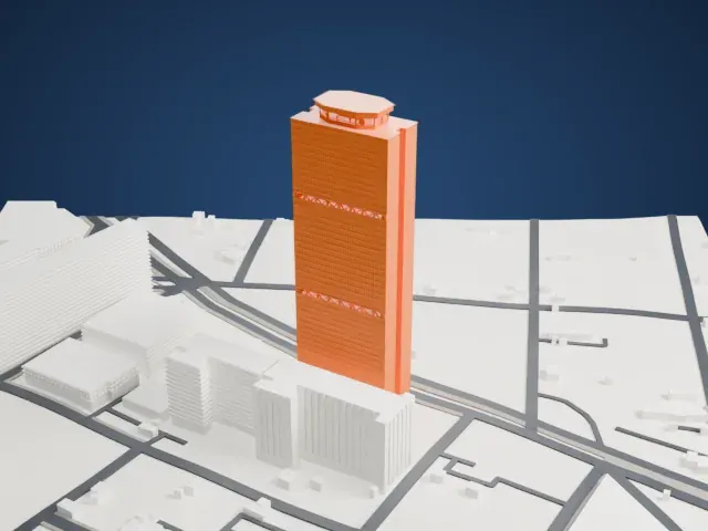 Torre Ejecutiva Pemex model, South view