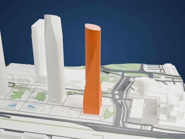 Torre Emperador model, East view