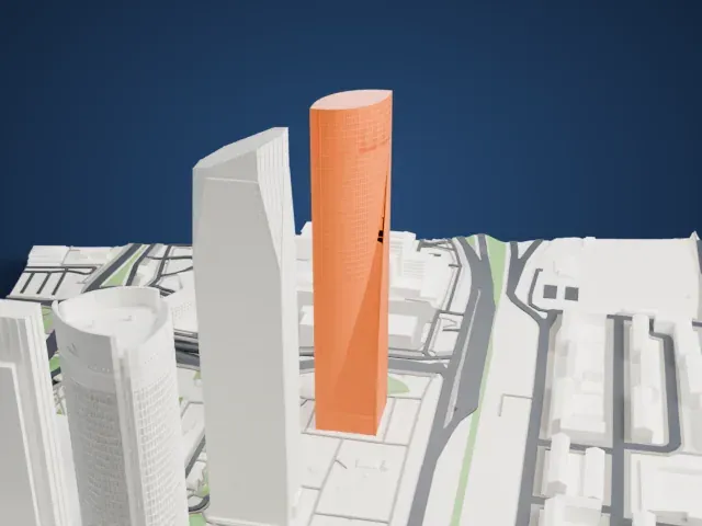 Torre Emperador model, South view