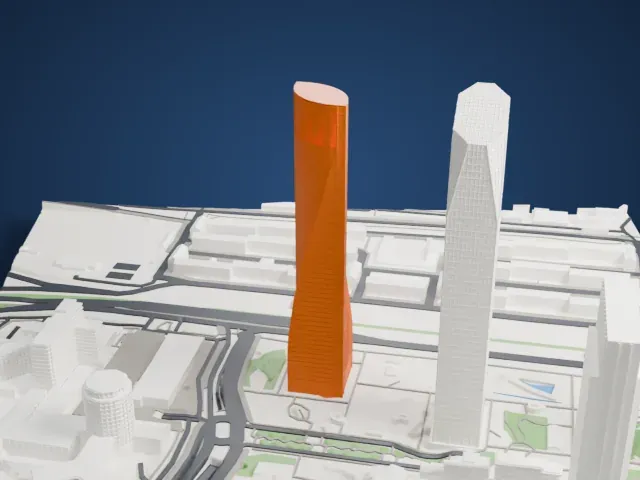 Torre Emperador model, West view