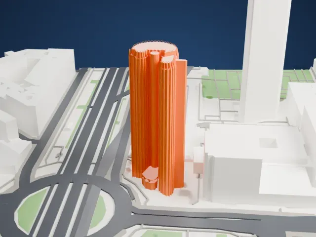 Torre Europa (Madrid) model, North view