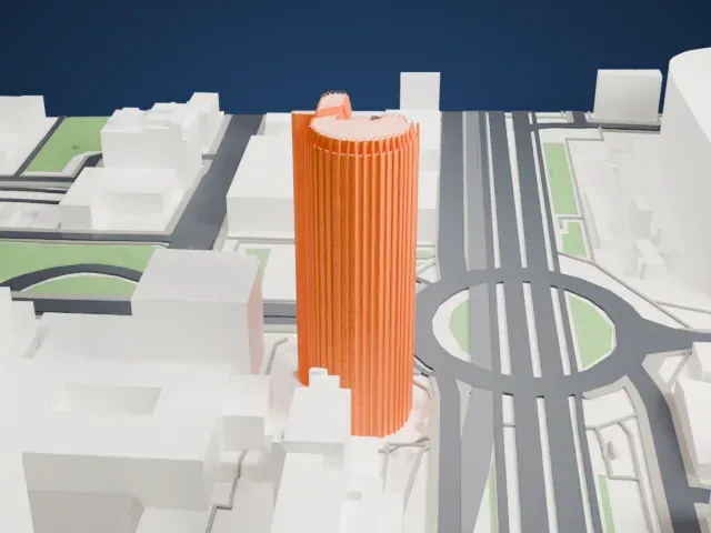 Torre Europa (Madrid) model, South view