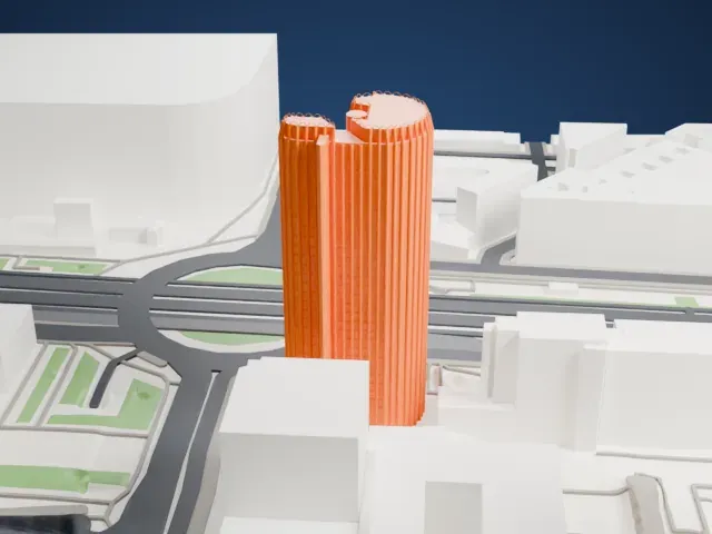 Torre Europa (Madrid) model, West view