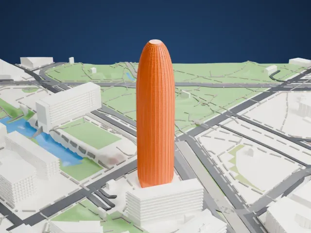 Torre Glòries model, East view