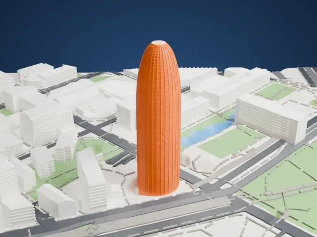 Torre Glòries model, North view