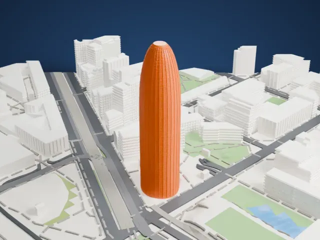 Torre Glòries model, West view