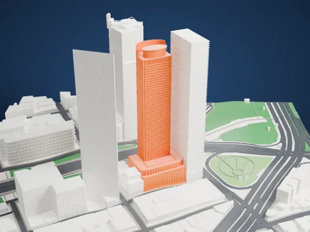 Torre Mayor model, North view