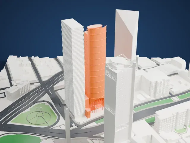 Torre Mayor model, South view