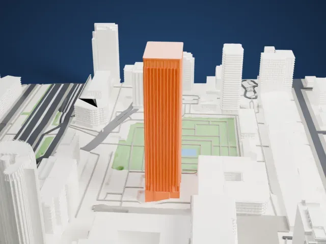 Torre Picasso model, North view