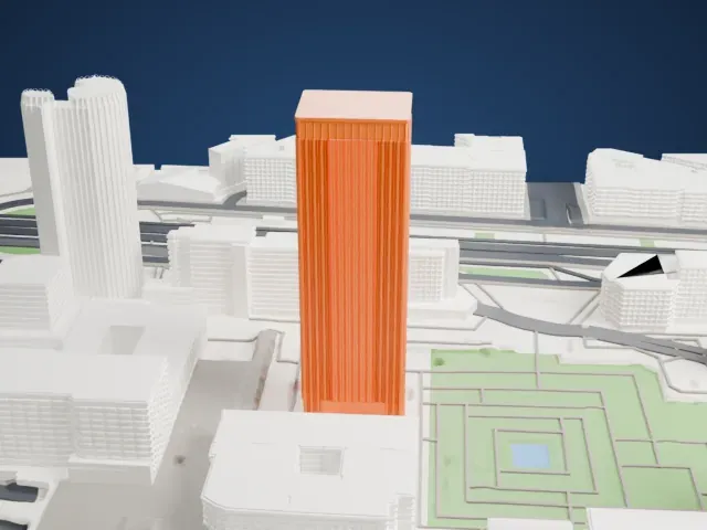 Torre Picasso model, West view