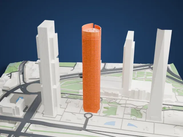 Torre PwC model, East view