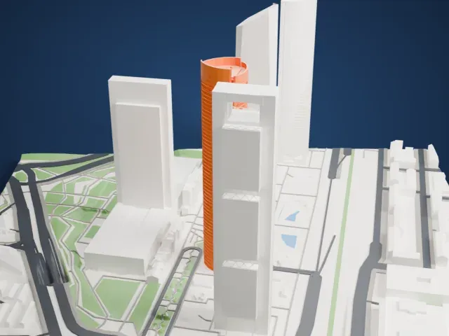Torre PwC model, South view