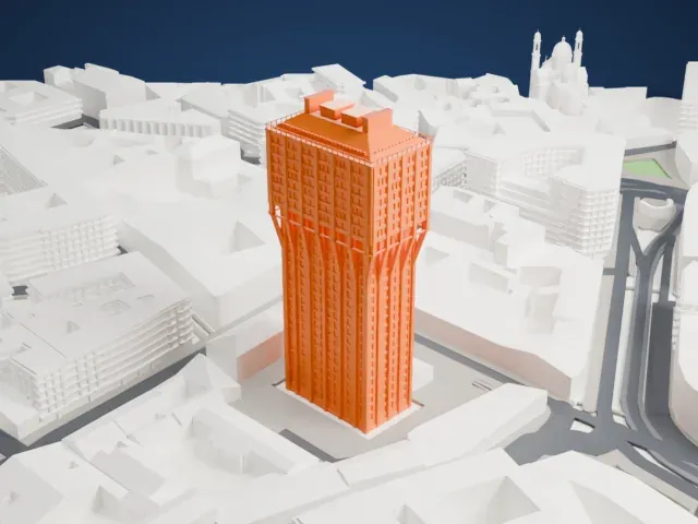Torre Velasca model, East view