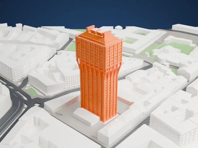 Torre Velasca model, West view
