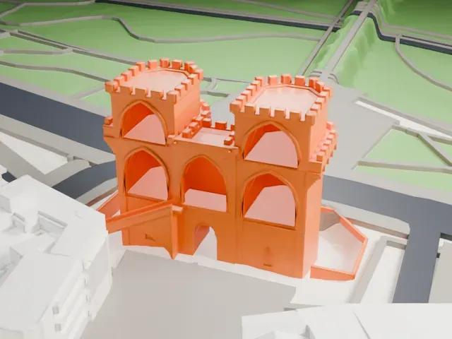 Torres de Serranos model, South view