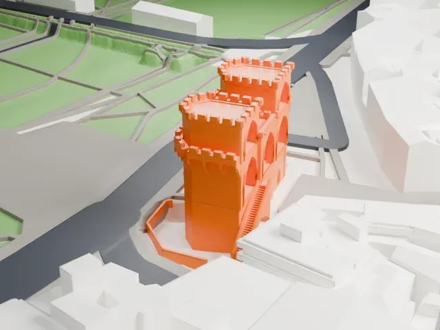 Torres de Serranos model, West view