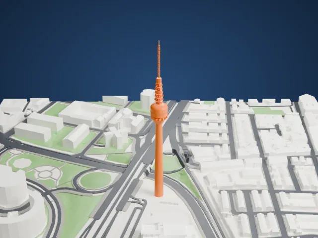 Torrespaña model, East view