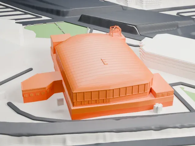 Total Mortgage Arena model, East view