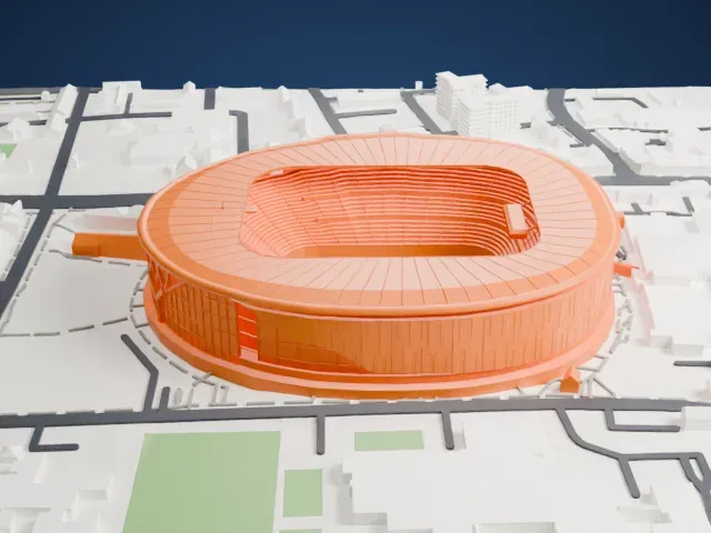 Tottenham Hotspur Stadium model, East view