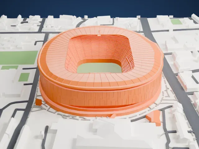 Tottenham Hotspur Stadium model, North view