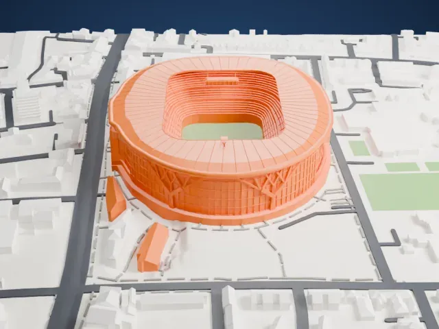 Tottenham Hotspur Stadium model, South view