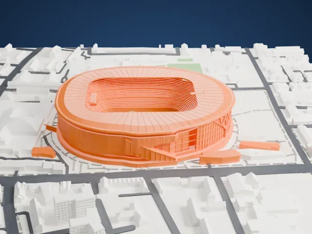Tottenham Hotspur Stadium model, West view