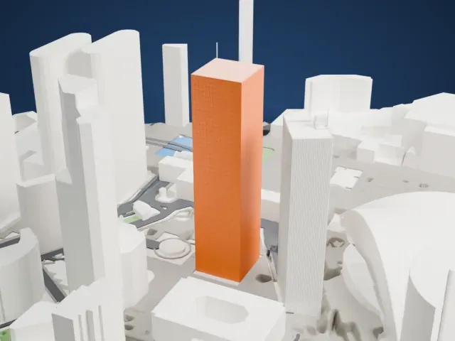 Tour Areva model, North view