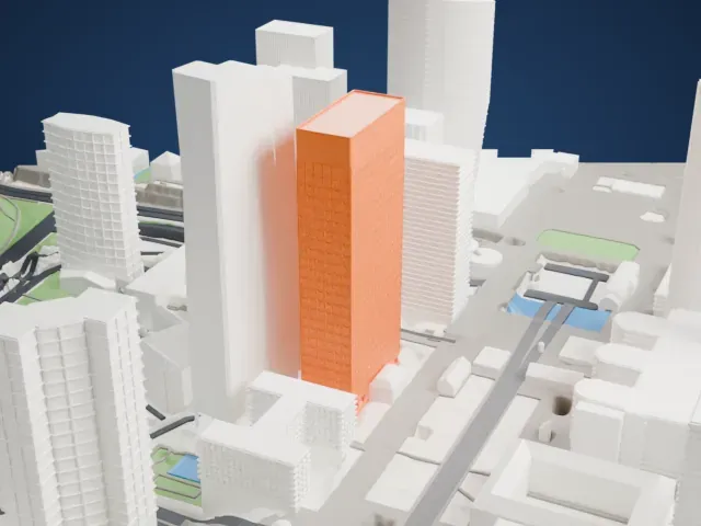 Tour Ariane model, East view