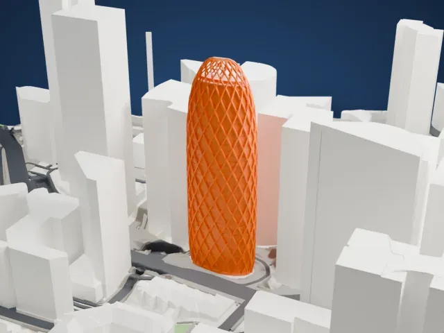 Tour D2 model, North view