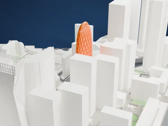 Tour D2 model, West view