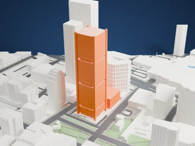 Tour de la Bourse model, North view