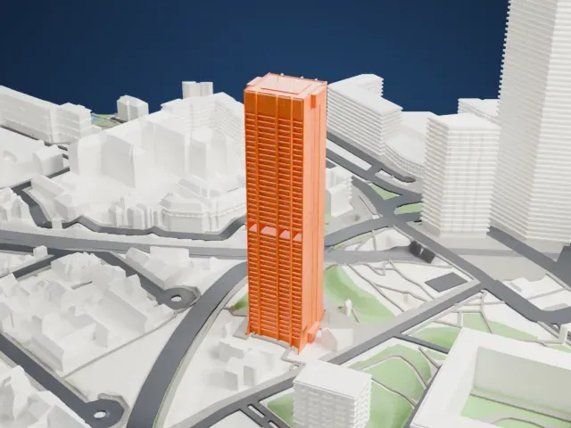 Tour Défense 2000 model, East view