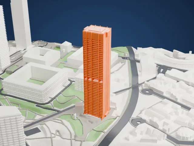 Tour Défense 2000 model, West view