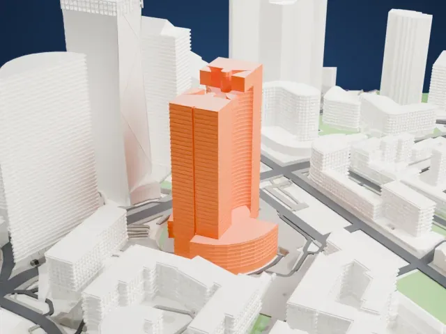 Tour Eqho model, East view