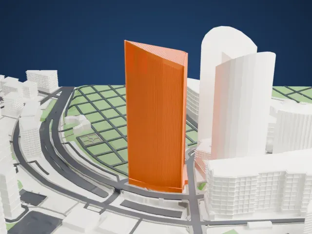 Tour Granite model, South view