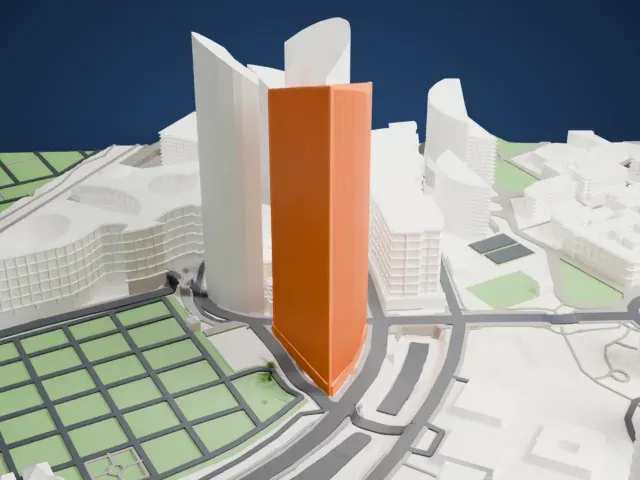 Tour Granite model, West view
