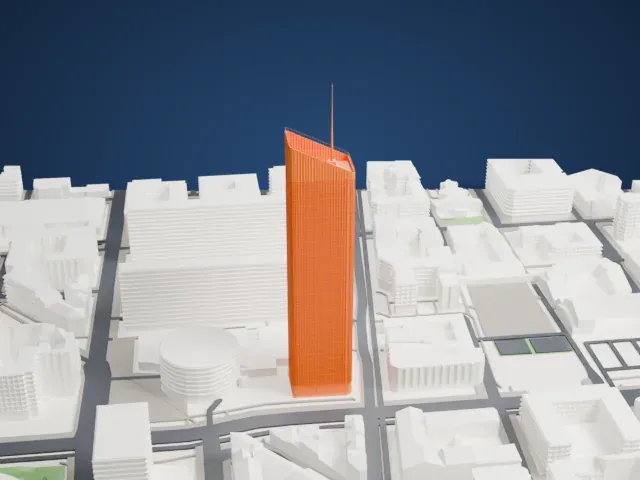 Tour Incity model, East view