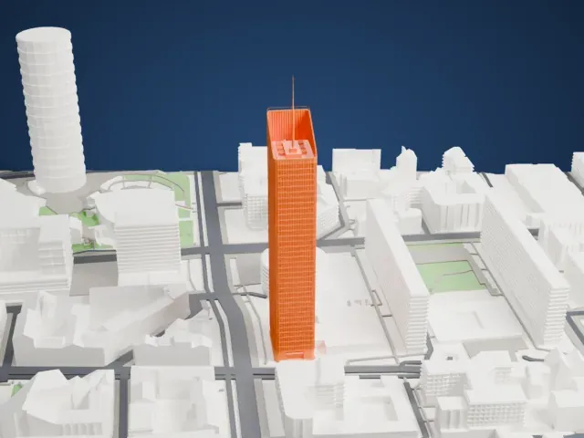 Tour Incity model, North view