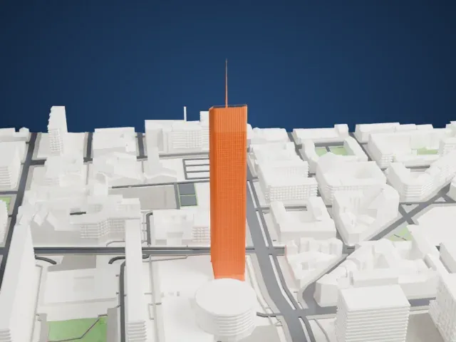 Tour Incity model, South view