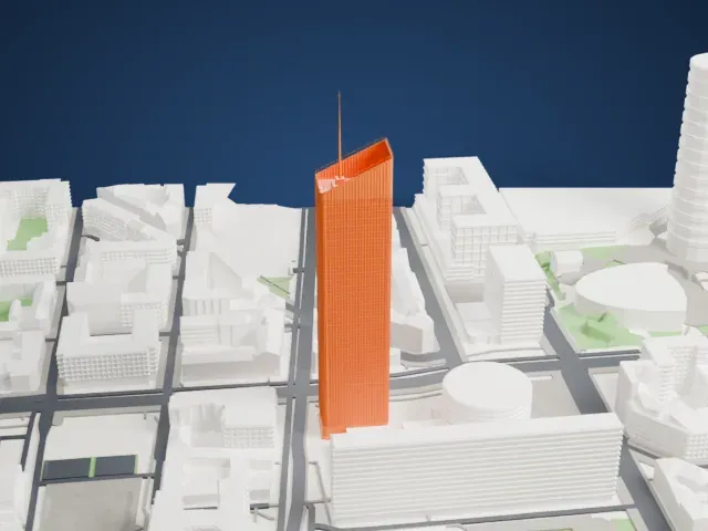 Tour Incity model, West view