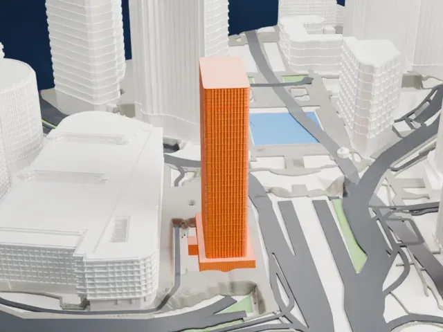 Tour Initiale model, East view