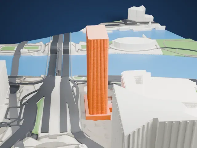 Tour Initiale model, West view