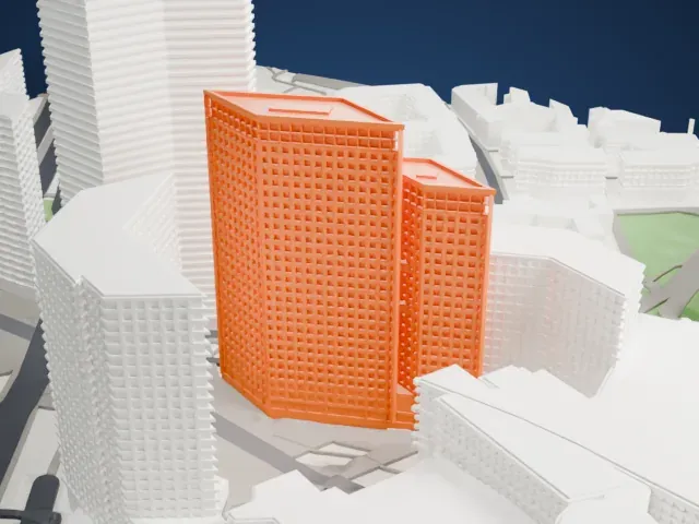 Tour Landscape model, East view