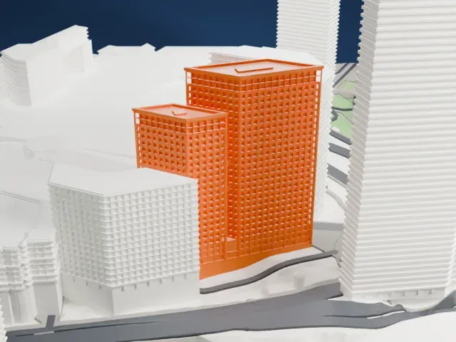 Tour Landscape model, West view