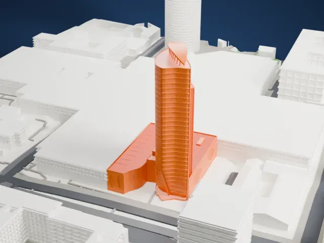 Tour Oxygène model, East view