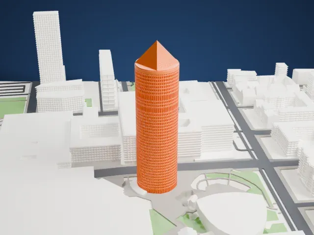 Tour Part-Dieu model, North view