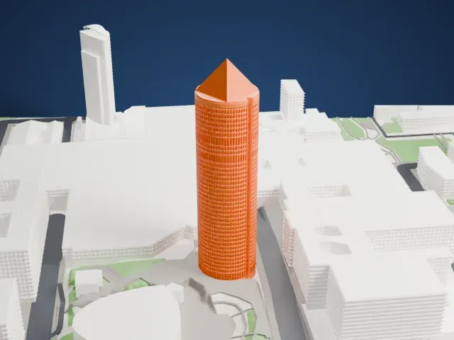 Tour Part-Dieu model, West view