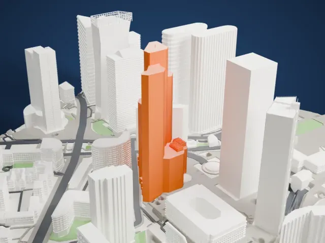 Tour Total model, North view